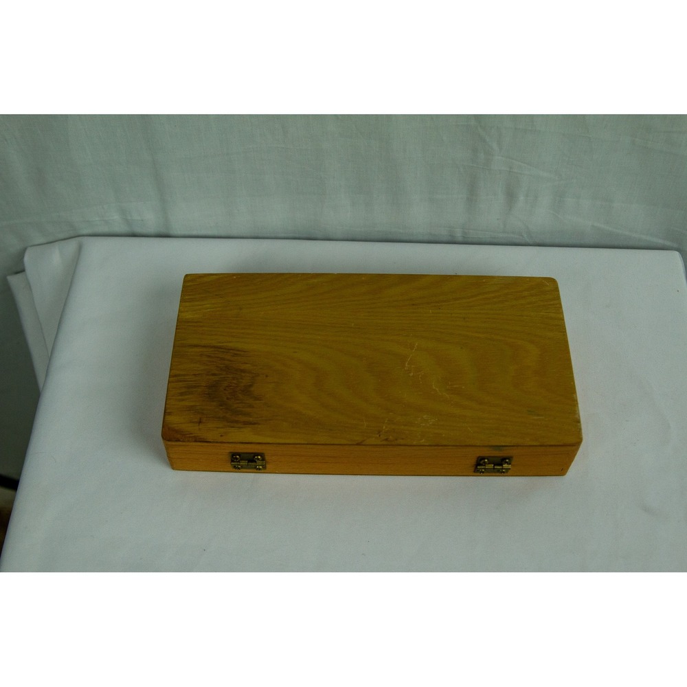 Vintage Duro Art Supply Chicago Wooden Artist Box Divided Storage Case Natural - Picture 8 of 8
